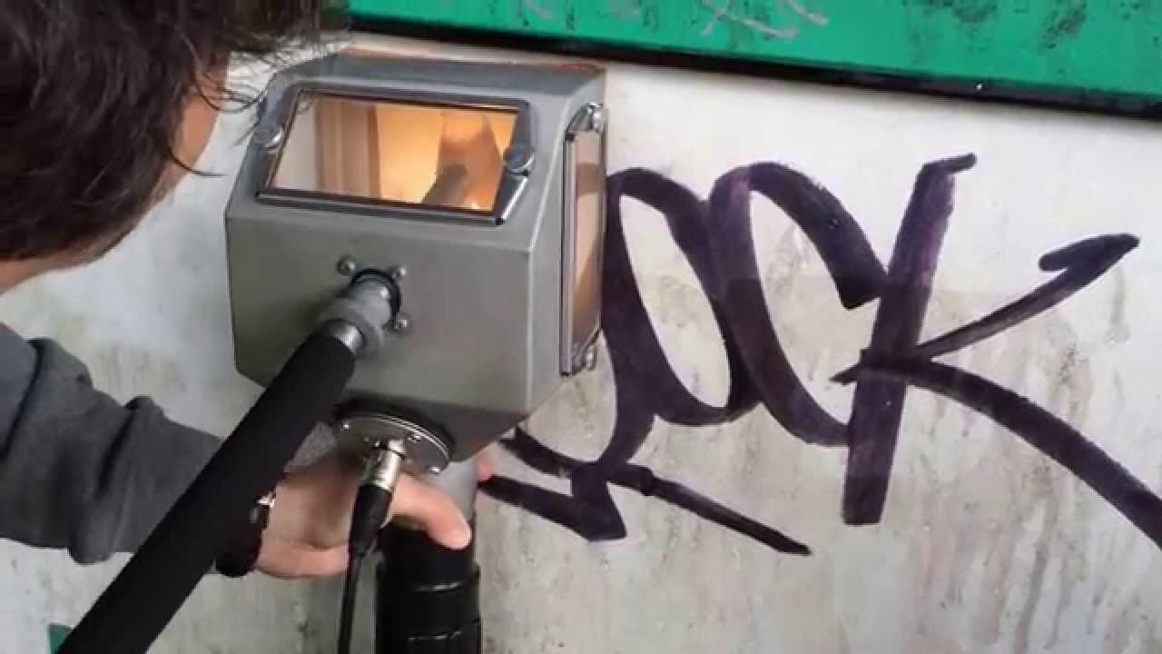 Eenvoudig graffiti verwijderen van beton
